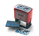 Multicolor Text Stamps Printy Line